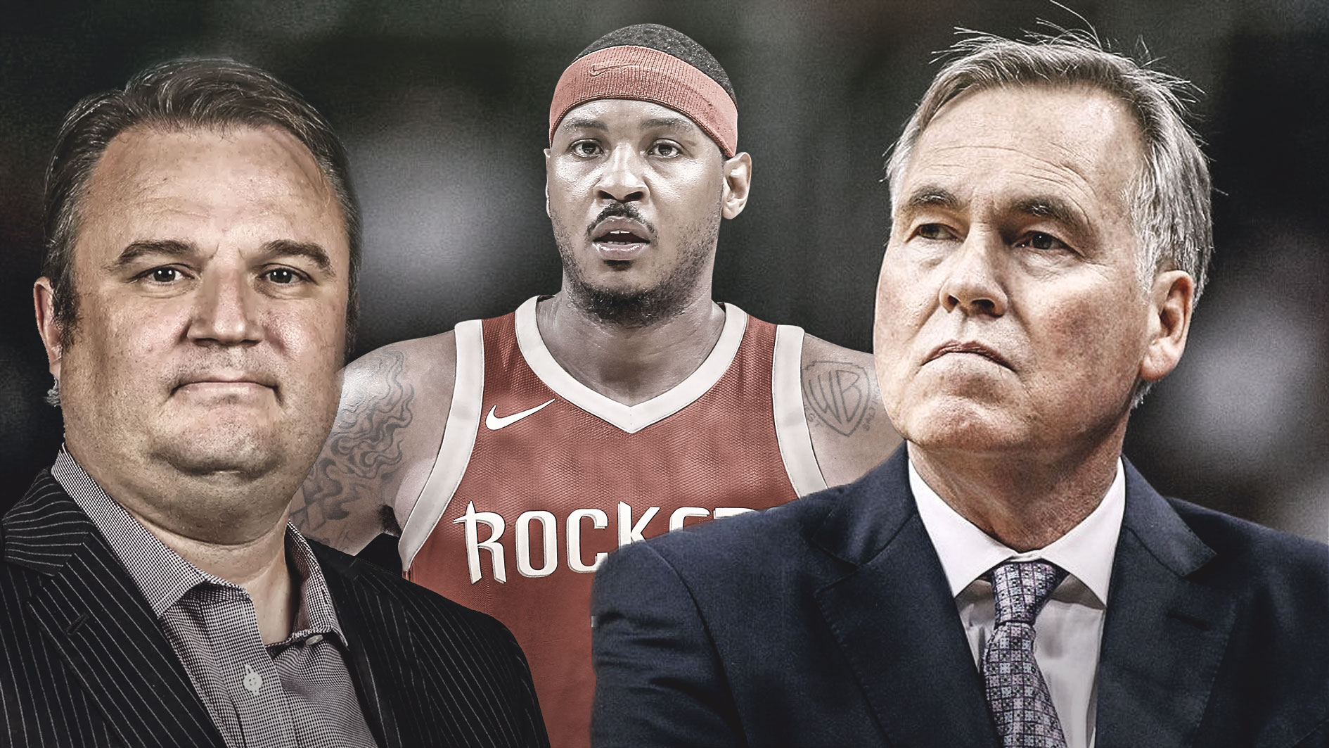 Mike D'Antoni, Daryl Morey, Carmelo Anthony