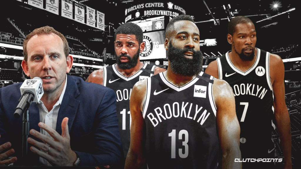 James Harden, Kyrie Irving, Kevin Durant, Nets, Sean Marks